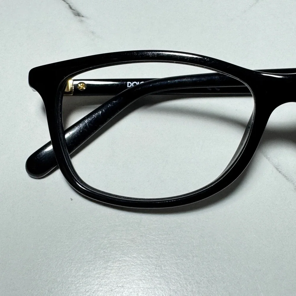Dolce & Gabbana DG 3222 501 Black Gold Rectangular Eyeglass Frames 52-15-140